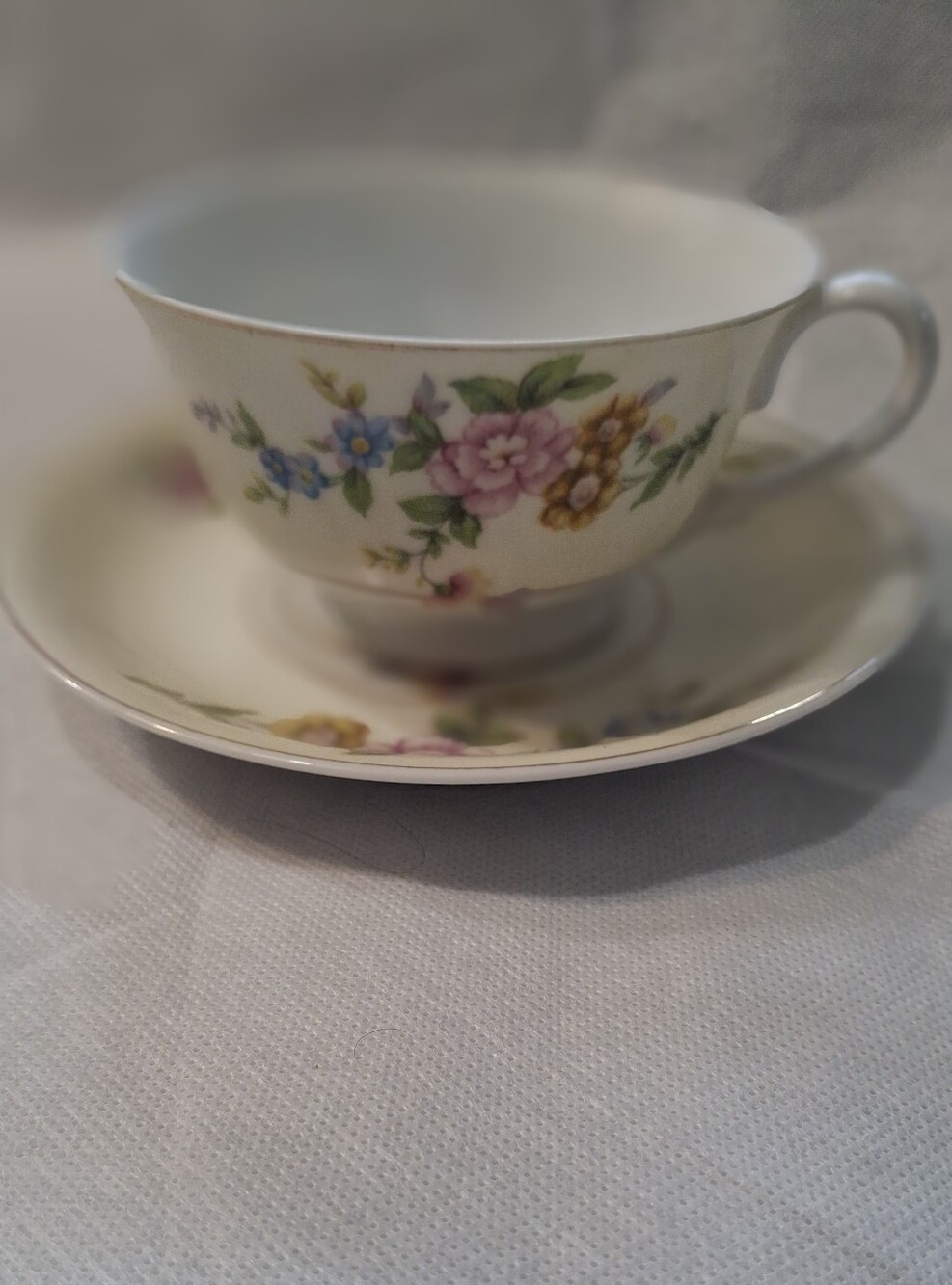 Vintage Floral Tea Cup & Ssucer "Shusuiko" Set, Mid- Century, Made In Japan